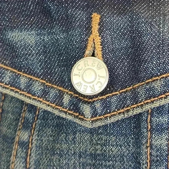 J. Crew Denim Jacket Medium Blue Vintage Wash Denim Jean Jacket Small - Picture 6 of 13